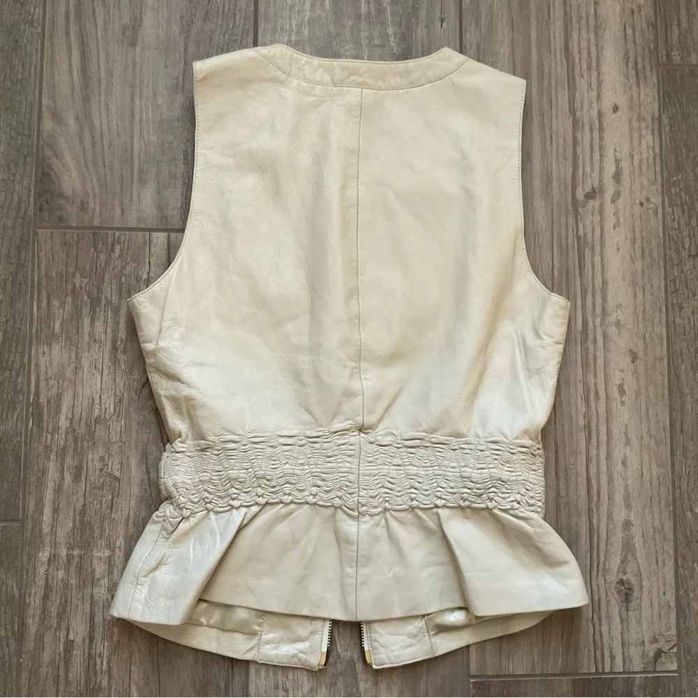 Cache Vintage Cream Lamb Leather Vest - Picture 6 of 7
